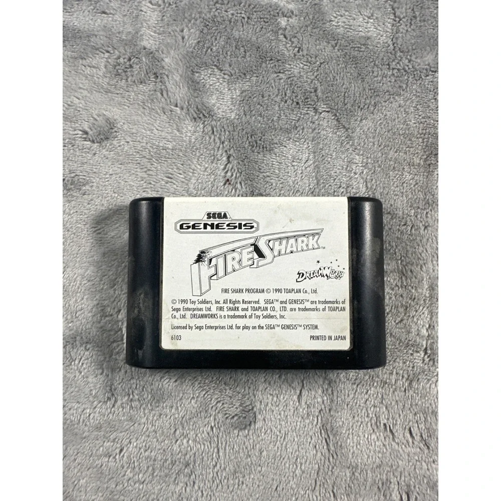 Fire Shark Sega Genesis 1990 Video Game Cartridge 6103 Toaplan DreamWorks